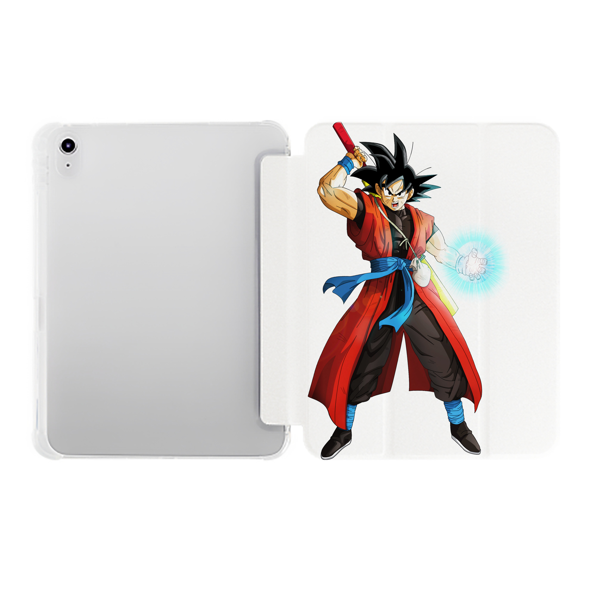 （画像用） ドラゴンボール 孫悟空（そん ごくう）Son Goku カカロット DRAGON BALL Kakarotto IPad ケース ペン収納付き 三つ折りスタンド PUレザー×シリコン 対応機種9.5/10.5/10.9インチ